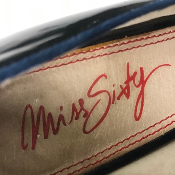 - Miss Sixty Navy Kitten Heel Patent Pumps - Picture 5 of 6